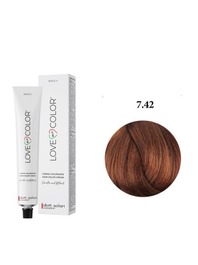 dott.Solari Love Me Color Βαφή μαλλιών 7.42 Ξανθό Χάλκινο Ιριζέ 100ml