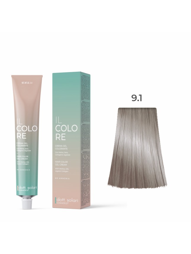 Dott.solari IL Colore Βαφή Μαλλιών Gel Xωρίς Αμμωνία No 9.1 Ξανθό Πολύ Ανοιχτό Σαντρέ - 100ml