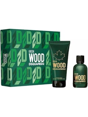 Dsquared2 Wood Green Pour Homme Gift Set Eau De Toilette 100ml & Bath & Shower Gel 50ml