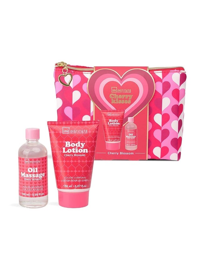 IDC Institute Cherry Kisses Cherry Blossom Cosmetic Bag Set (99344)