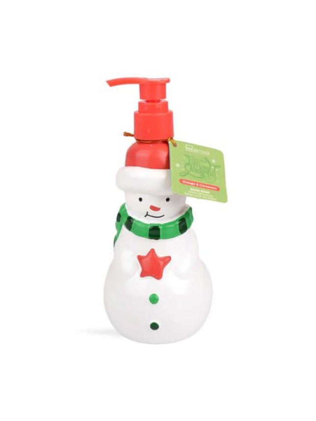 IDC Institute Christmas Snowman Hand Soap Orange & Cinnamon Κρεμοσάπουνο Χιονάνθρωπος Πορτοκάλι & Κανέλα 310ml (42370)