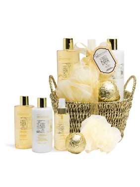 IDC Institute Scented Bath Gold Basket Vanilla & Sandalwood Σετ Δώρου (42262)