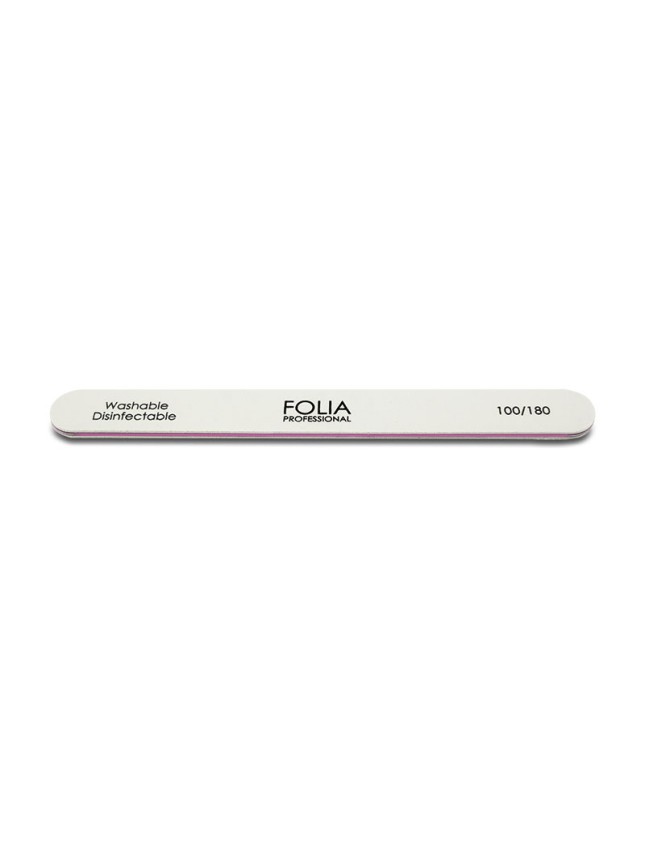 Folia Cosmetics Nail File Straight White 100/180 (F-124)