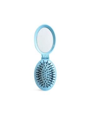 IDC Pocket Pop Out Brush With Mirror – Πτυσσόμενη Bούρτσα Mαλλιών με Kαθρεφτάκι Μωβ