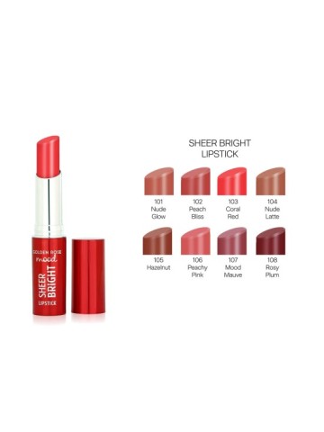Golden Rose Mood Sheer Bright Lipstick 108 Rosy Plum